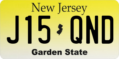 NJ license plate J15QND