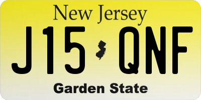 NJ license plate J15QNF