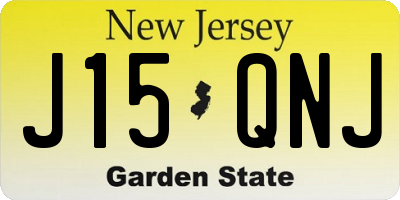 NJ license plate J15QNJ