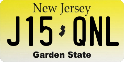 NJ license plate J15QNL