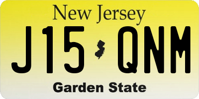 NJ license plate J15QNM