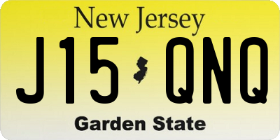 NJ license plate J15QNQ