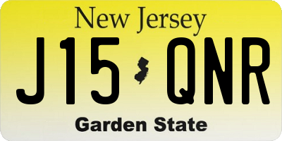 NJ license plate J15QNR