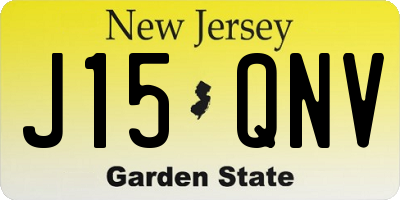 NJ license plate J15QNV