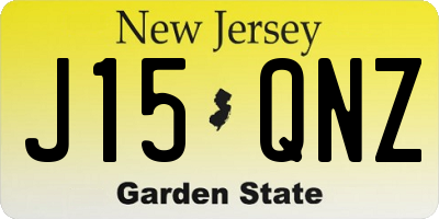 NJ license plate J15QNZ
