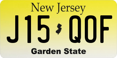 NJ license plate J15QOF