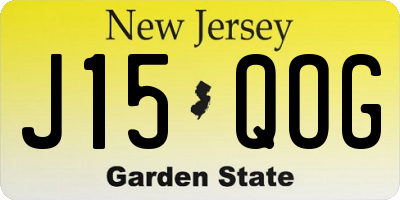 NJ license plate J15QOG