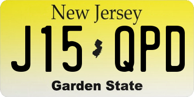 NJ license plate J15QPD