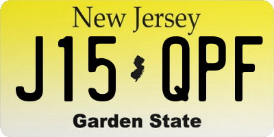 NJ license plate J15QPF