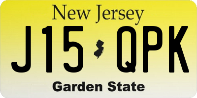 NJ license plate J15QPK