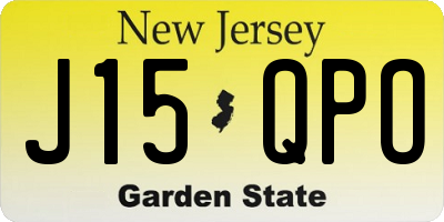 NJ license plate J15QPO