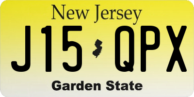 NJ license plate J15QPX