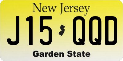 NJ license plate J15QQD