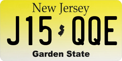 NJ license plate J15QQE
