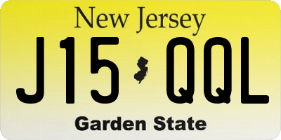 NJ license plate J15QQL