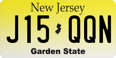 NJ license plate J15QQN