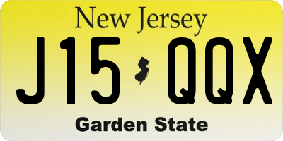 NJ license plate J15QQX