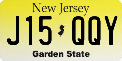NJ license plate J15QQY