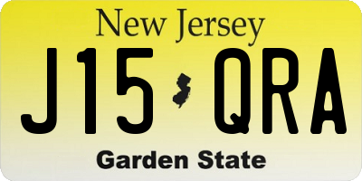 NJ license plate J15QRA