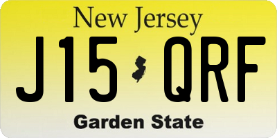 NJ license plate J15QRF