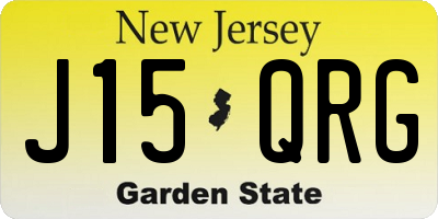 NJ license plate J15QRG
