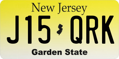 NJ license plate J15QRK