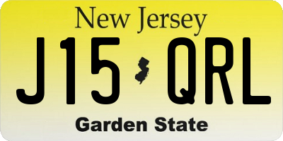 NJ license plate J15QRL