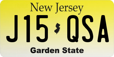 NJ license plate J15QSA