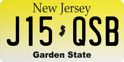 NJ license plate J15QSB