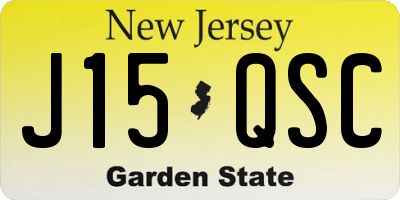 NJ license plate J15QSC