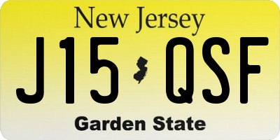 NJ license plate J15QSF