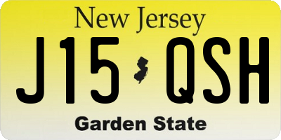 NJ license plate J15QSH