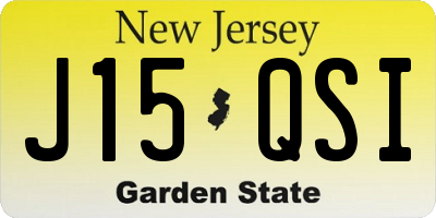 NJ license plate J15QSI