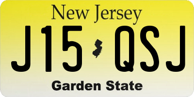 NJ license plate J15QSJ