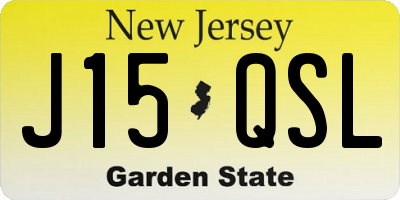 NJ license plate J15QSL