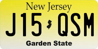 NJ license plate J15QSM