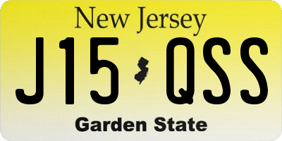 NJ license plate J15QSS