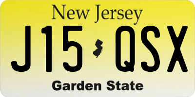 NJ license plate J15QSX