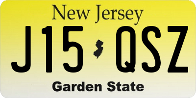 NJ license plate J15QSZ