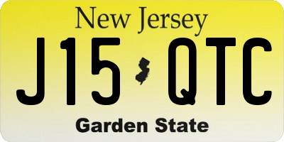 NJ license plate J15QTC