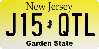 NJ license plate J15QTL