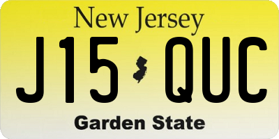 NJ license plate J15QUC