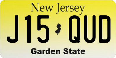 NJ license plate J15QUD