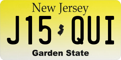 NJ license plate J15QUI