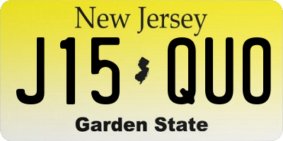 NJ license plate J15QUO