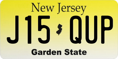 NJ license plate J15QUP