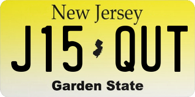 NJ license plate J15QUT