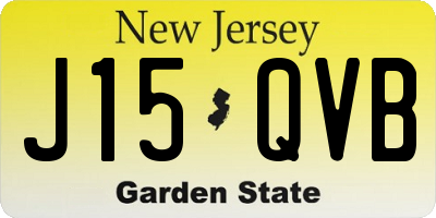 NJ license plate J15QVB