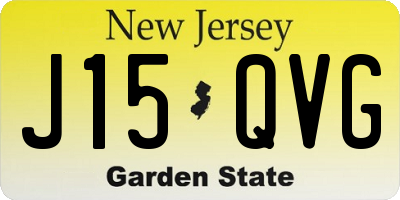 NJ license plate J15QVG
