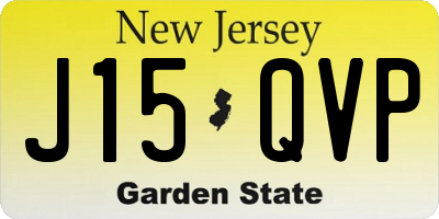 NJ license plate J15QVP